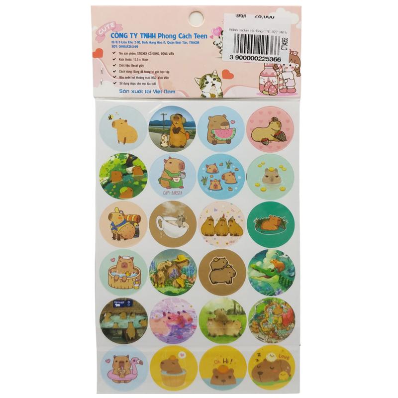 Bộ 240 Hình Sticker Capybara - Teenage CTE-022
