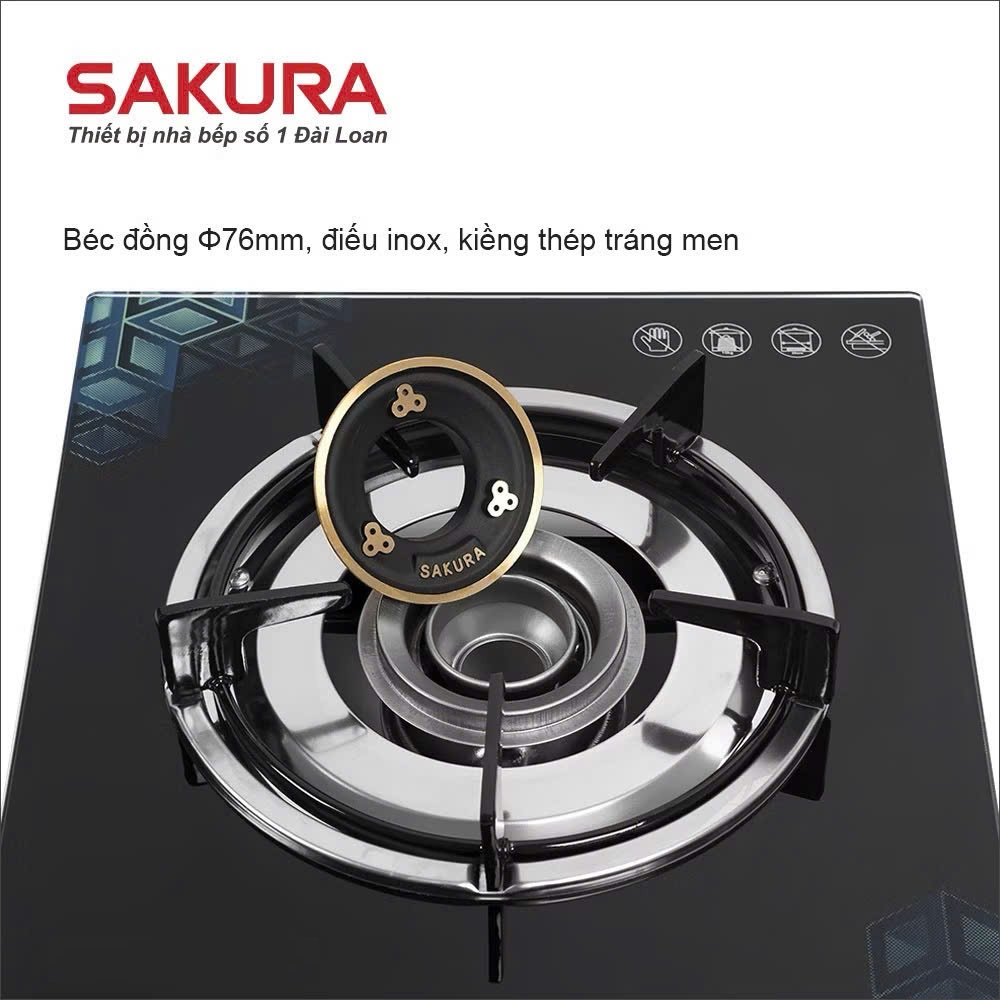 Bếp Gas Đơn SAKURA 310 Mặt Kính Cường Lực - Tiết kiệm gas - Hàng chính hãng