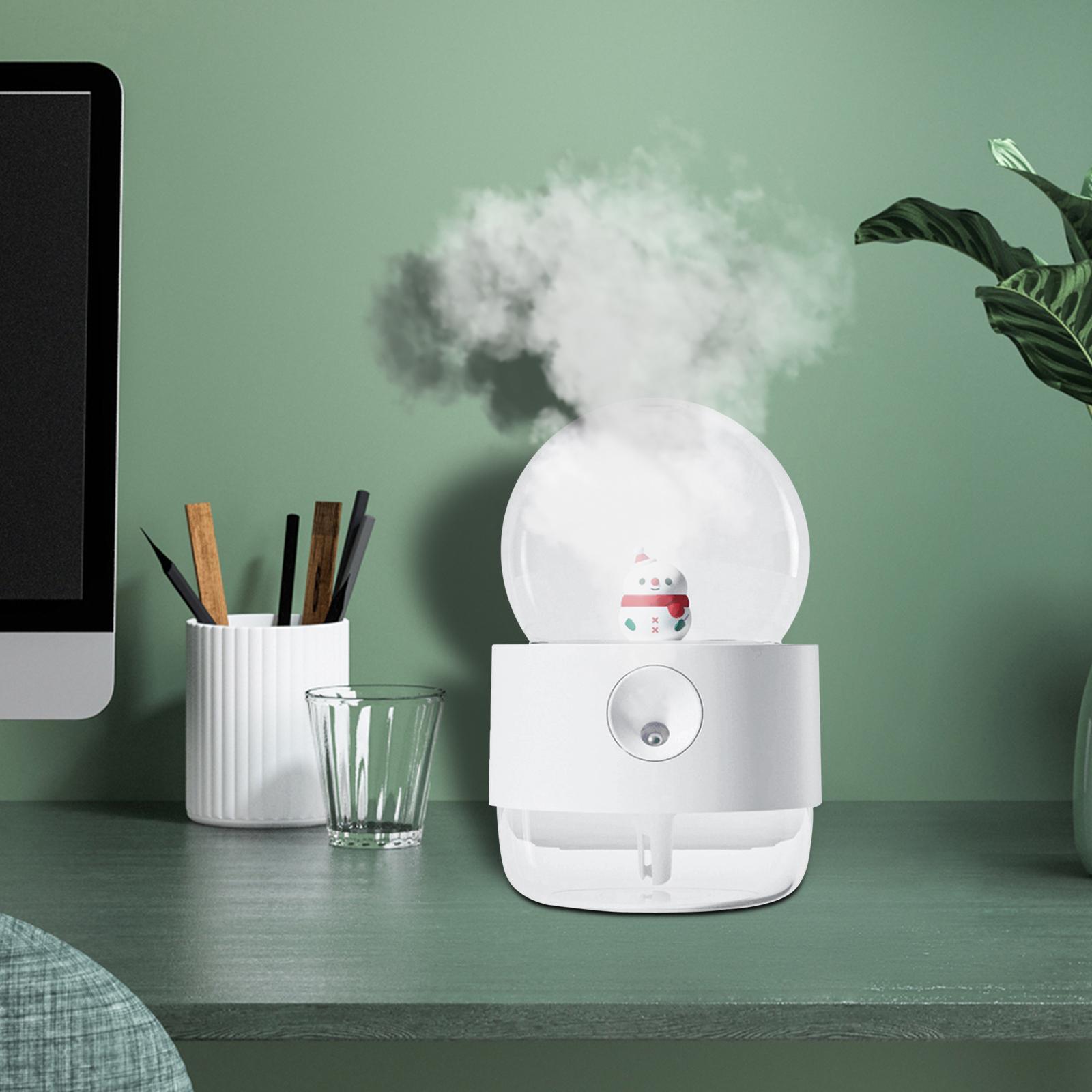 Desktop Humidifiers, 300ml Small Air Humidifier, Rotating Crystal Ball Mini Humidifiers, Cool Mist Sprayer with Night Light for Home,Office, Plants