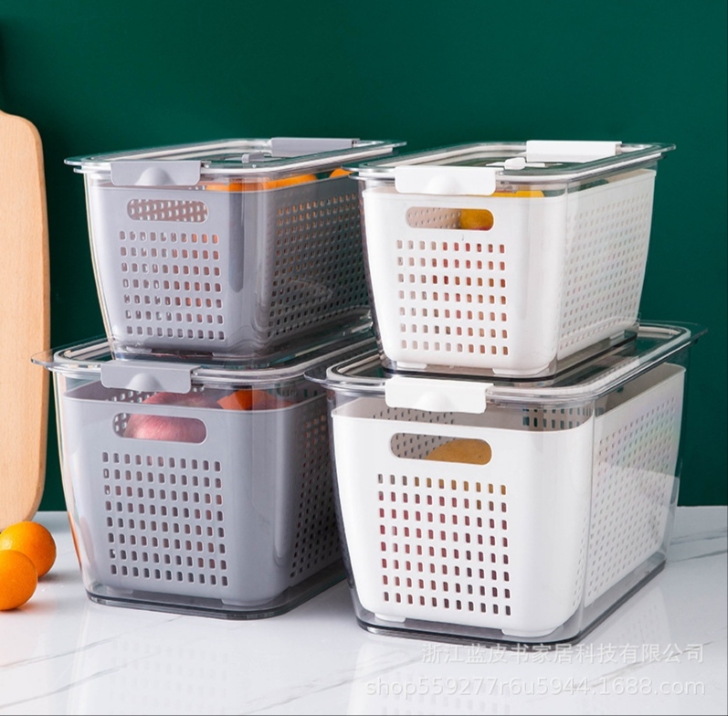 Hộp đựng thực phẩm tủ lạnh đa năng, hộp bảo quản rau củ quả tươi tủ lạnh, rổ đựng thực phẩm