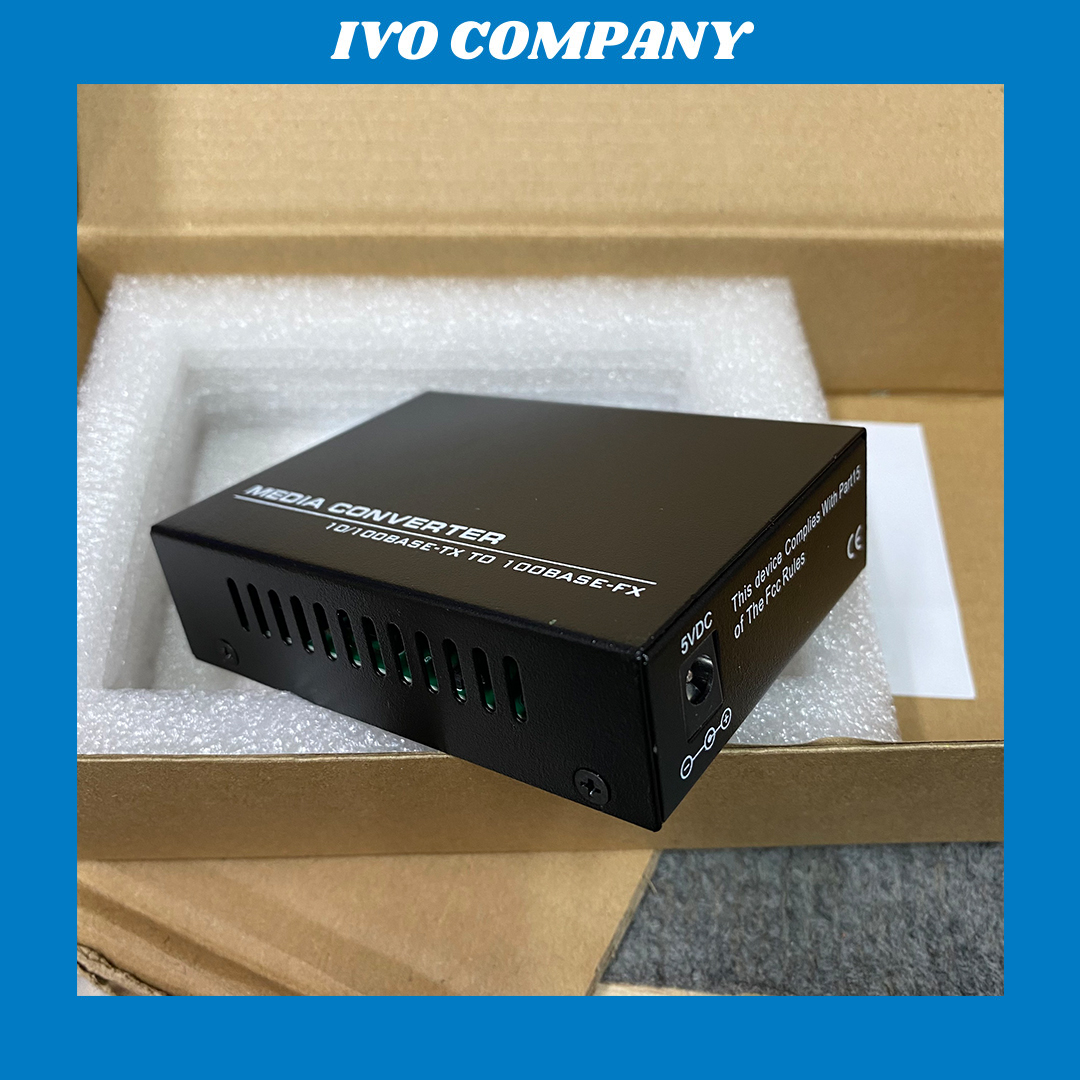 Thiết Bị Chuyển Đổi Quang Điện 1 Sợi Media Converter 1FO 100Mbps BLACK Singlemode Singlefiber