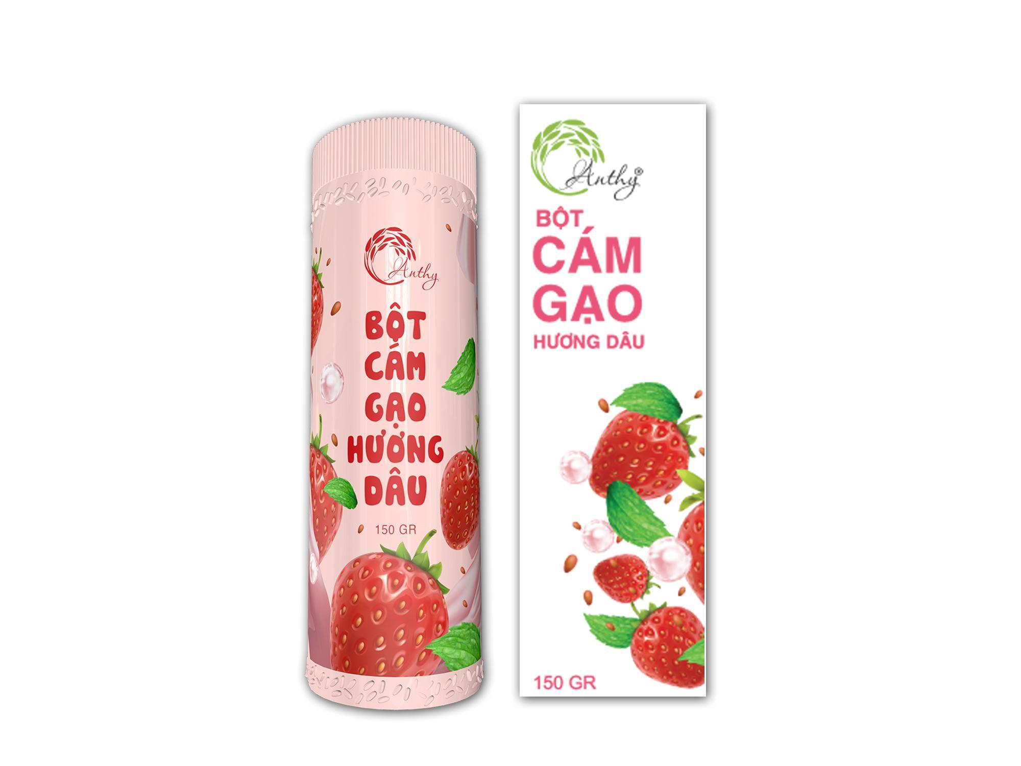 Bột Cám Gạo Hương Dâu 150g + Bột Cám Gạo Hương Dâu Mini 30g - AnThy