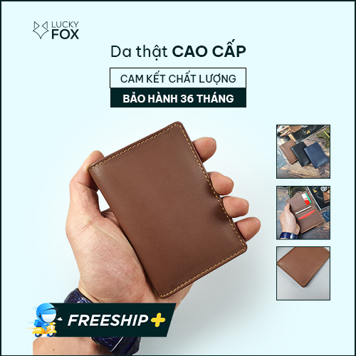 Ví mini nam nữ da bò thật, ví card CAM KẾT Y HÌNH - BH 3 NĂM MN114A