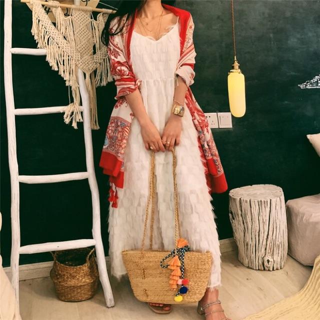 Khăn choàng du lịch biển khăn choàng boho in hoạ tiết thổ cẩm