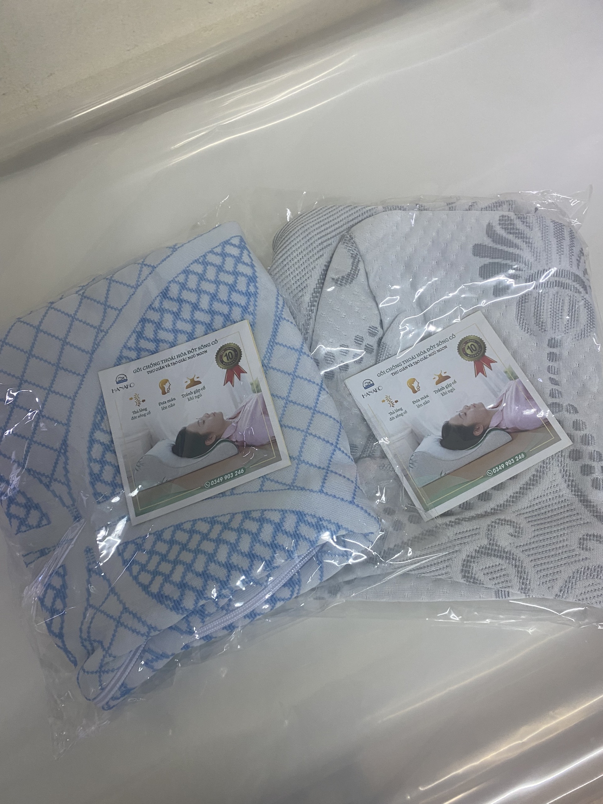 COMBO gối kê chống thoái hóa đốt sống cổ và gối kê lưng chống thoát vị đĩa đệm CHÍNH HÃNG - BẢO HÀNH 12 tháng