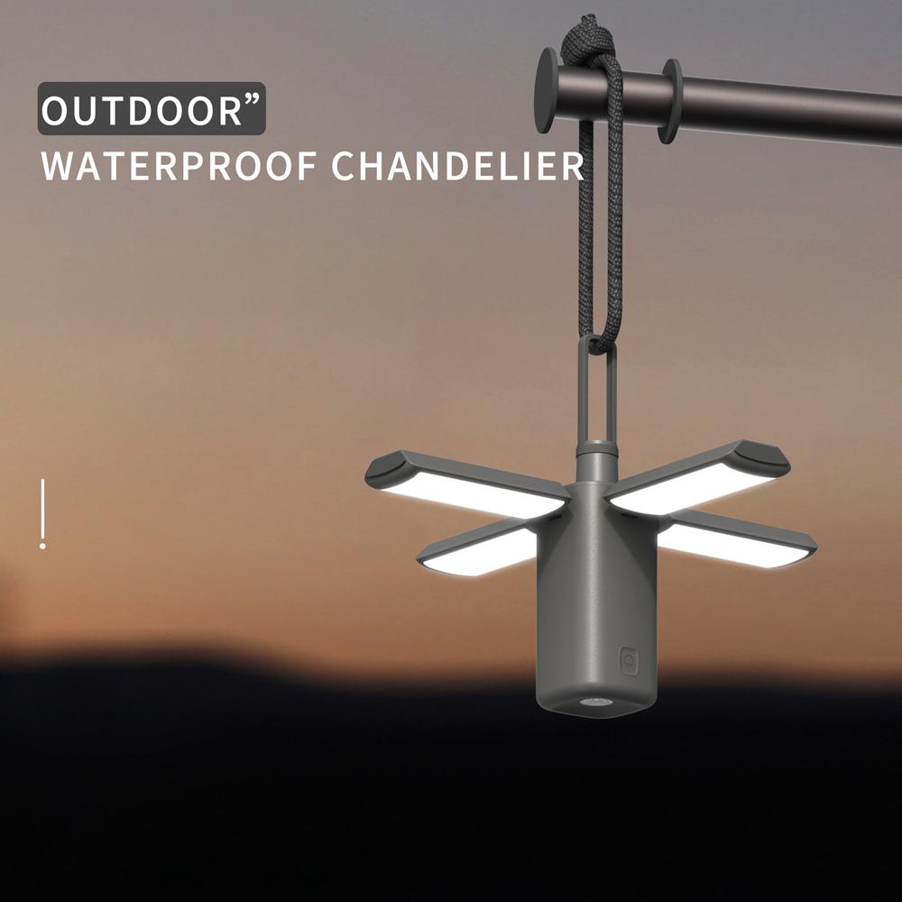 Outdoor Camping Light Portable Campsite Lantern Foldable Flashlight Power Bank Waterproof with 4 Lights Modes