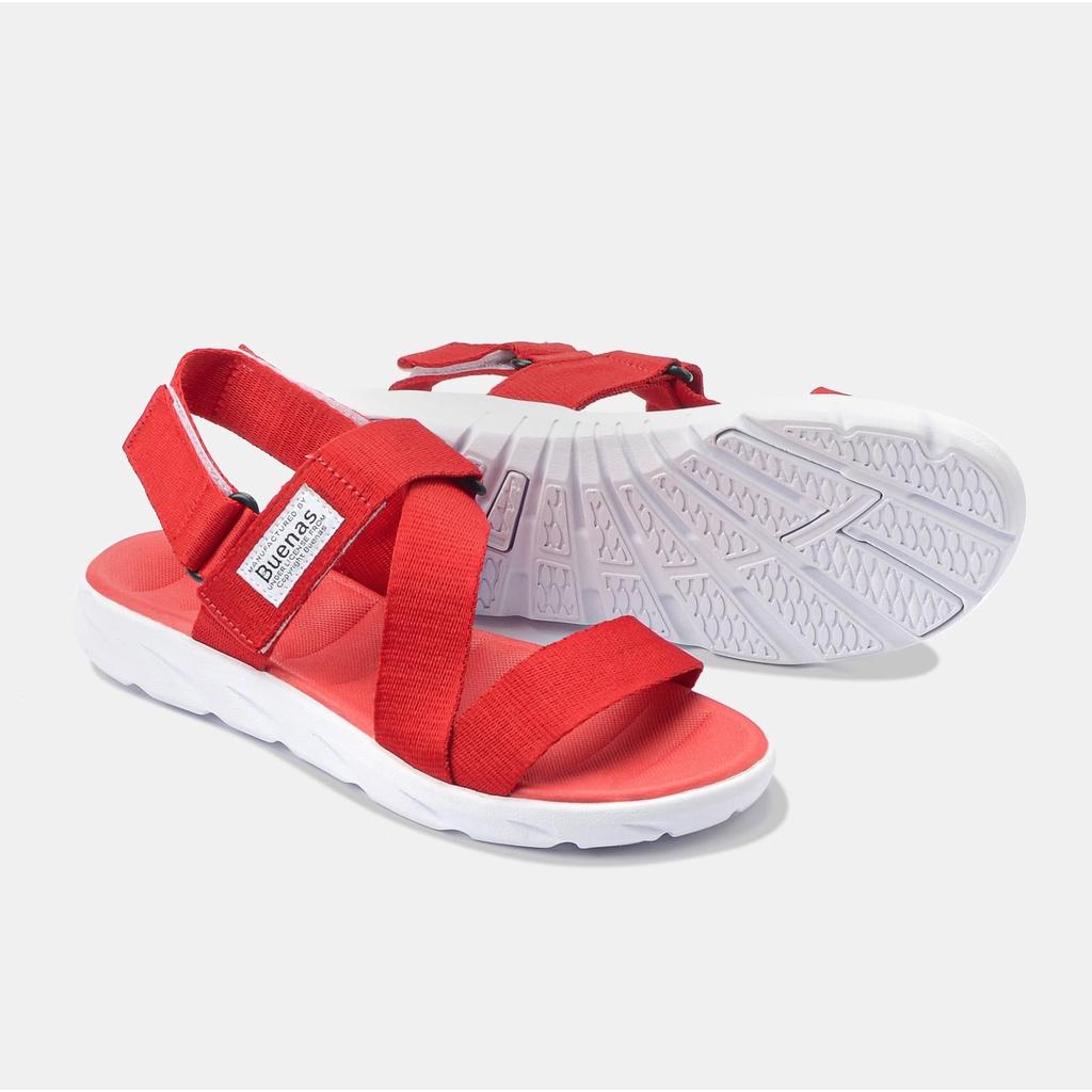 Giày sandal nam nữ unisex đi học quai ngang Buenas Sport S7 đế cao 3 phân