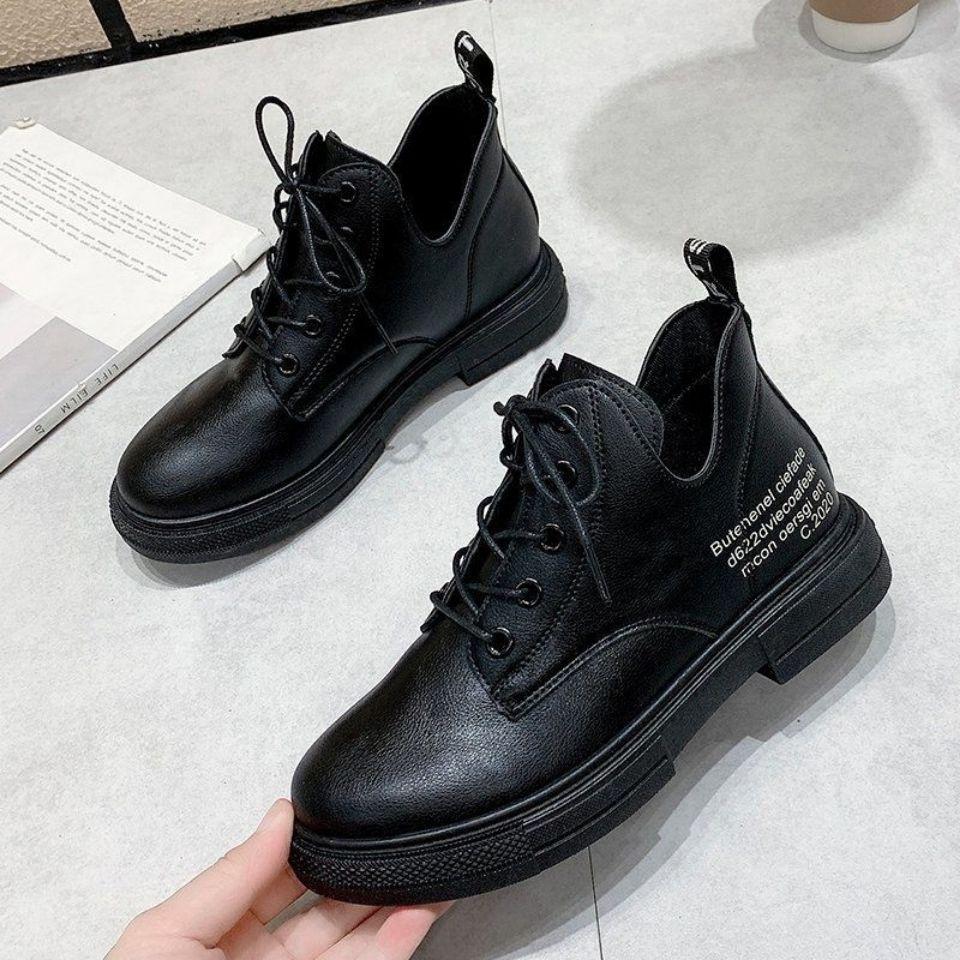 Giày bốt da cổ cao thời trang Anh Quốc cho nữ 2021