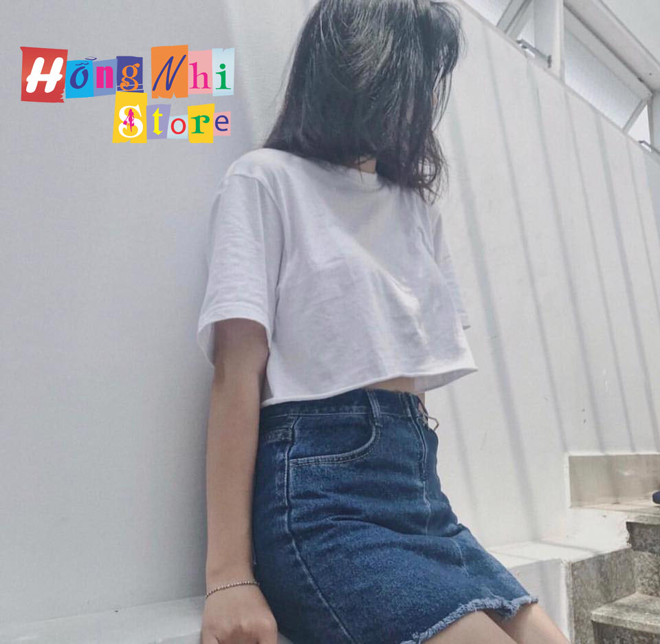 Áo Croptop Trơn Tay Lửng Form Rộng Oversize Ulzzang - MM
