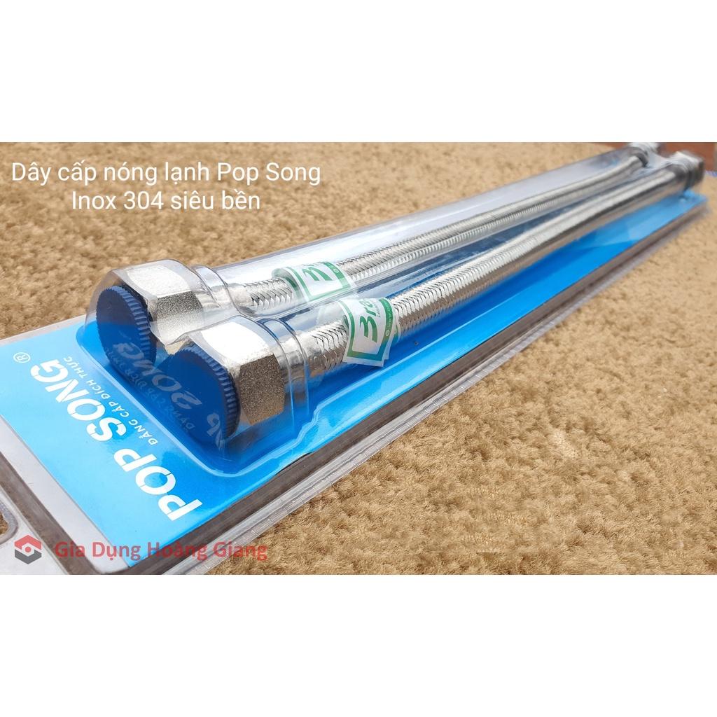 Dây cấp nước nóng lạnh inox 304 chính hãng Brasler lắp đặt cho bình nóng lạnh, bồn cầu, chậu rửa mặt