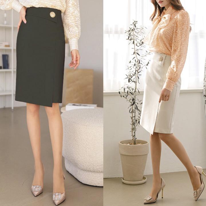 Chân váy công sở dáng bút chì thanh lịch dài 60cm vải kaki thun co giãn NEW DESIGN CV0071