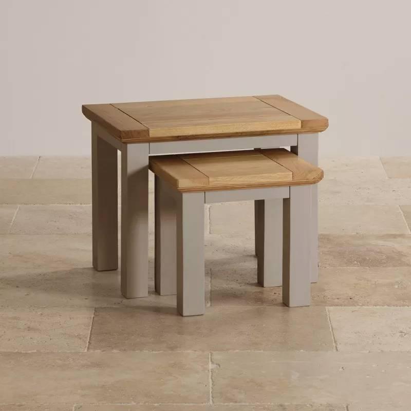 Bộ Bàn Xếp Lồng St.Ives Gỗ Sồi Ibie LTXSTIO - Xám