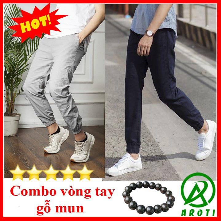 Quần Jogger Nam AROTI Form Slim Fit Chất Đũi Dày Đẹp Cao Cấp, Siêu Mát, Co Giãn Tốt Dáng Hàn Thể Thao Đủ Size QD44+GM