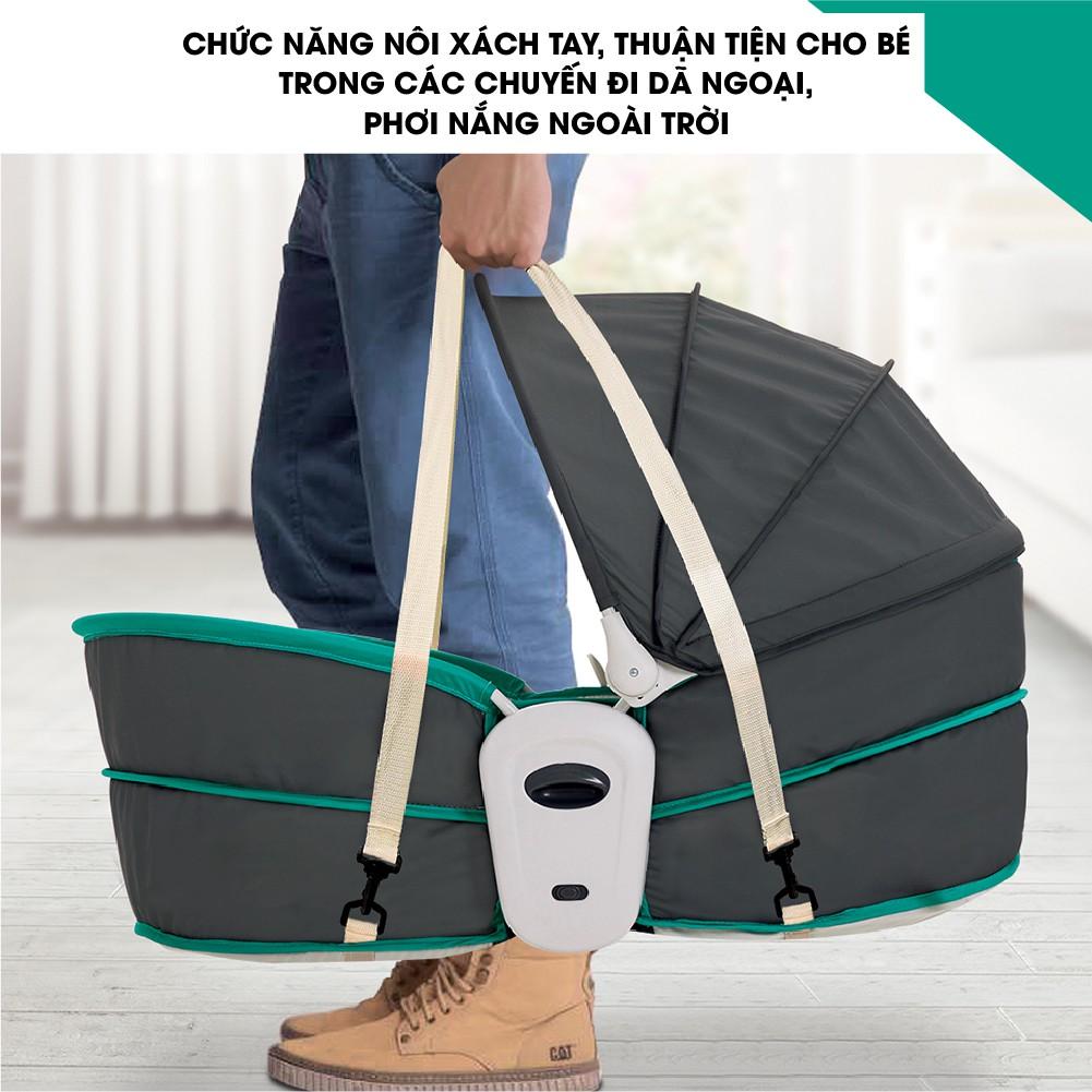 Nôi cho bé sơ sinh Mastela 6037 - Nôi điện cho bé với tính năng rung hoặc bập bênh 5 trong 1 kèm nhạc trắng ru ngủ