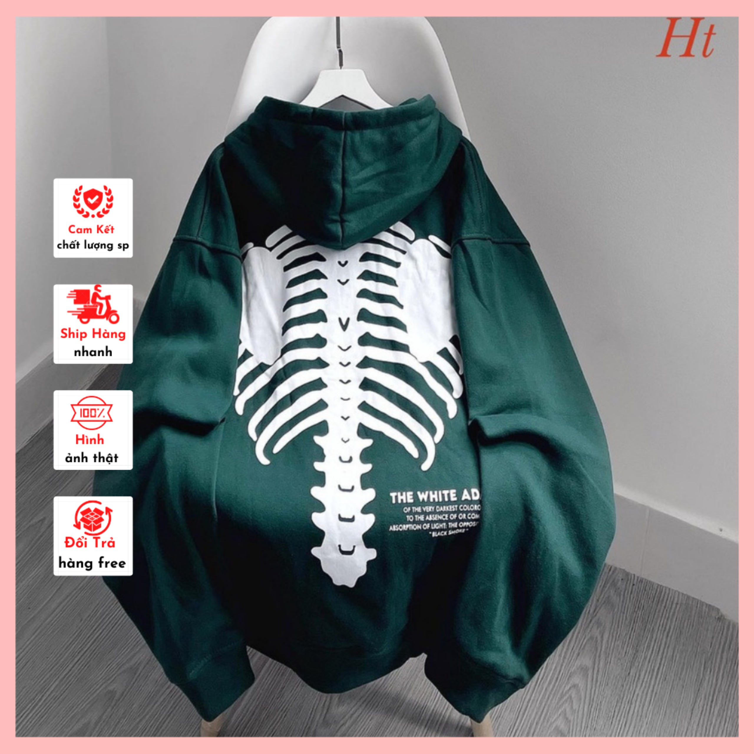 Áo hoodie bộ xương nam nữ unisex , form rộng phong cách trẻ trung cá tính