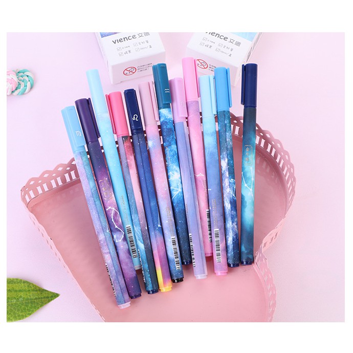 Bộ 12 bút gel mực đen Lalunavn cung hoàng đạo - A46