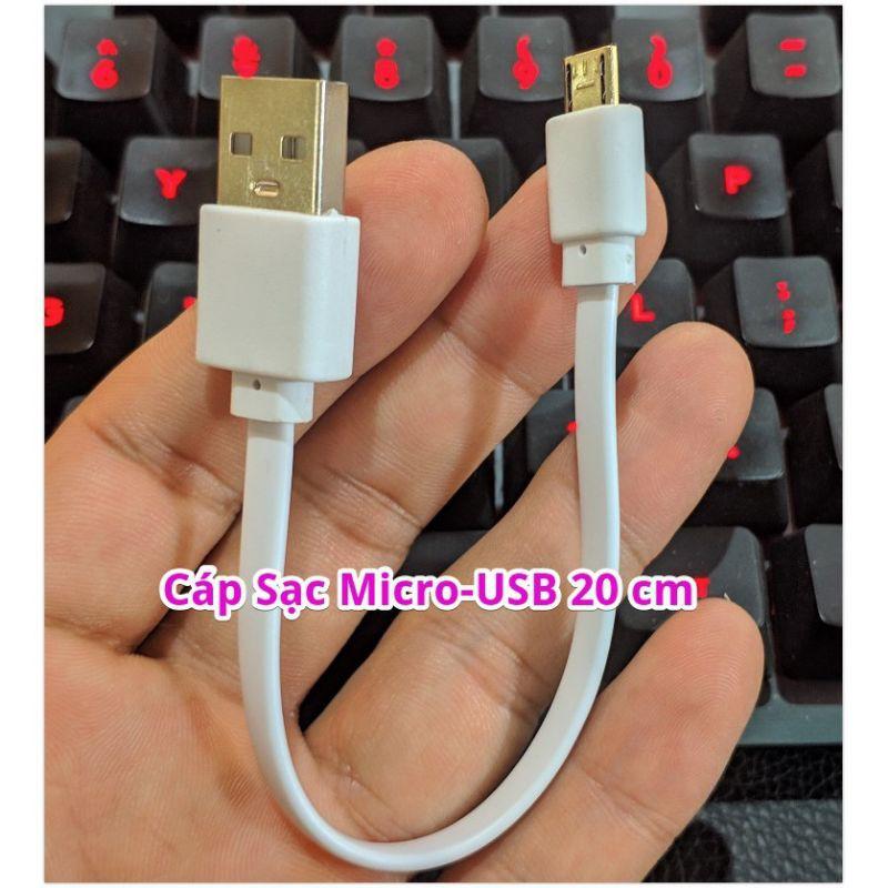 Cáp sạc micro USB loại ngắn 20 cm (dẹt) cao cấp