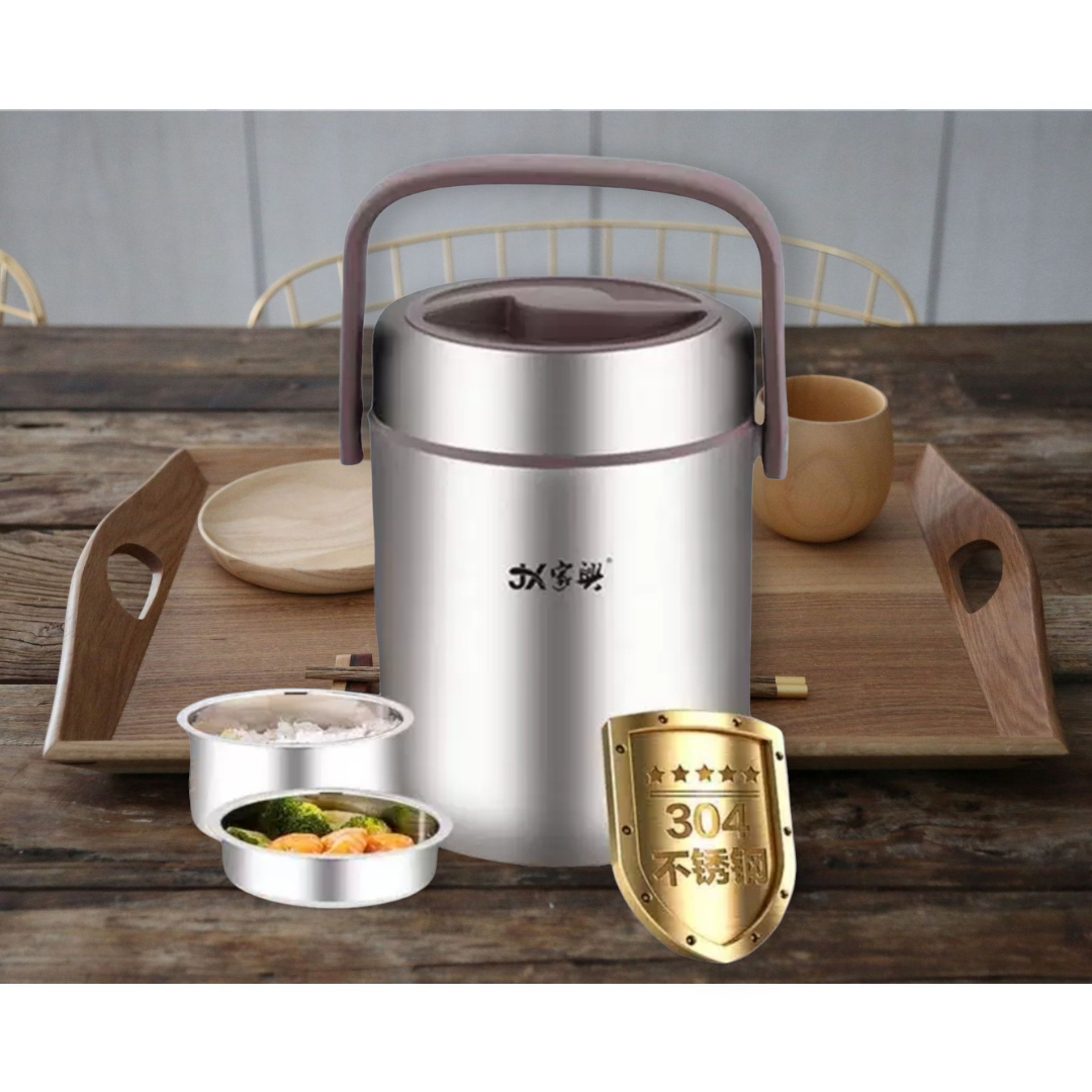 Cặp lồng cơm, hộp cơm giữ nhiệt văn phòng chất liệu inox 304 JX cao cấp, cặp lồng cà men 3 tầng, nắp chống tràn, giữ nhiệt tốt phù hợp với dân văn phòng hay học sinh sinh viên