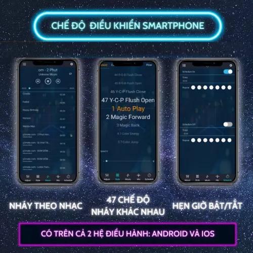 Đèn LED dây 5V dài 5m RGB 16 triệu màu điều khiển qua ĐIỆN THOẠI - CHỐNG NƯỚC IP65 - NHÁY THEO NHẠC kết nối bằng USB