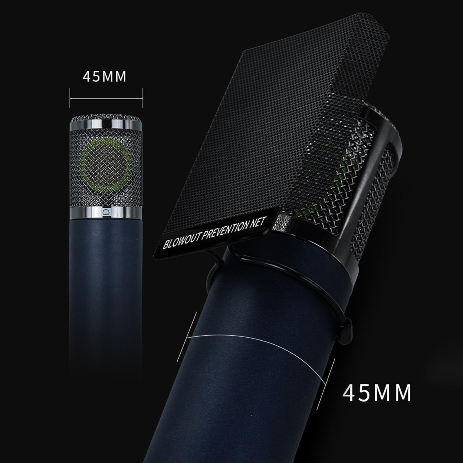 Blowout Preventer Net Microphone Windscreen Cover Lightweight Metal Mesh Stable Structure Microphone Filter for Studio Lives Broadcasting