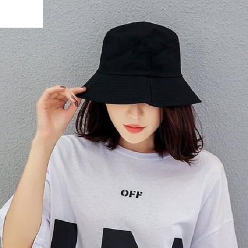 Mũ nón Bucket trơn nam nữ màu đen phong cách Hàn Quốc - nón tai bèo ullzang