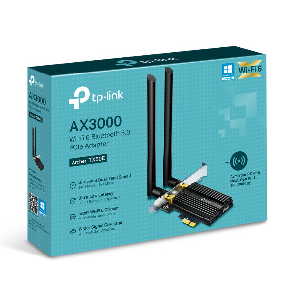 Bộ Chuyển Đổi Không Dây TP-Link Archer TX50E  PCIe Bluetooth 5.0 Wi-Fi 6 AX3000 - Hàng Chính Hãng