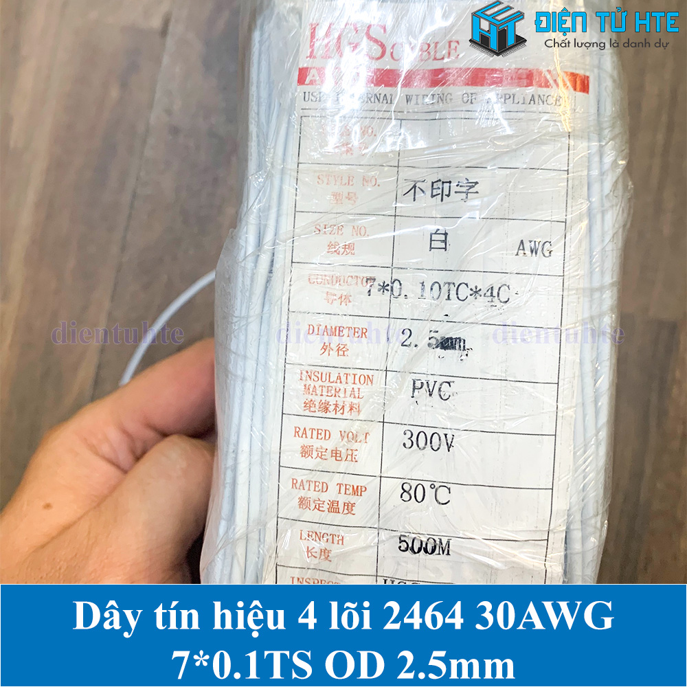 Dây tín hiệu 4 lõi 2464 30AWG 7*0.10TS vỏ PVC 80 độ OD 2.5mm