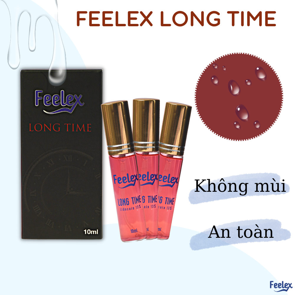 Gel bôi trơn chống xuất tinh sớm dạng xịt Feelex Long Time, kéo dài thời gian quan hệ cho nam giới - Lọ 5ml