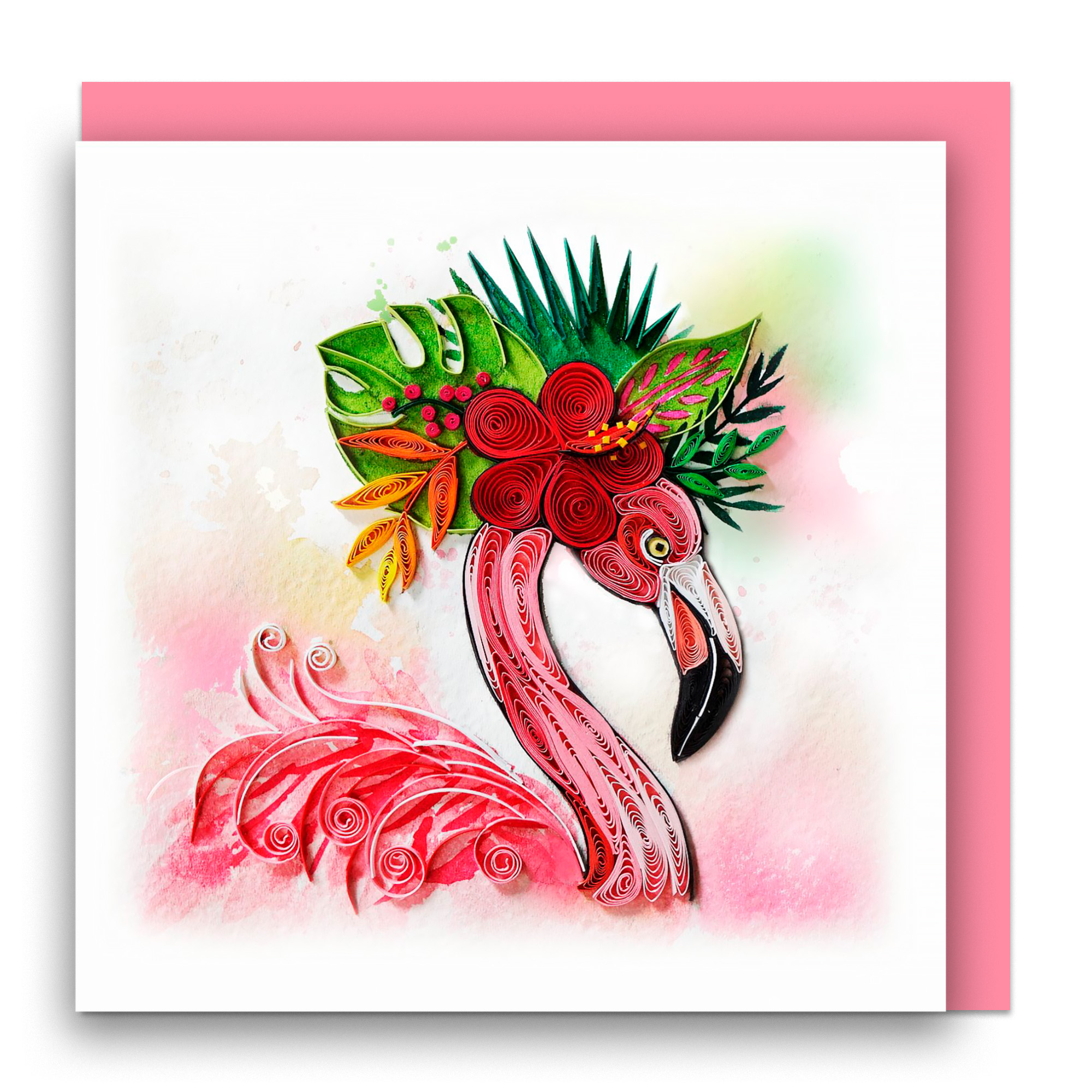 Thiệp Giấy Xoắn (Quilling Cards) - Thiệp Sinh Nhật, Tình Yêu, Chúc Mừng - BIRD 15x15cm