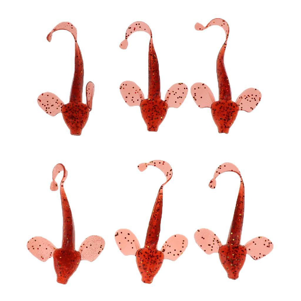 6x Grub Worm Soft for Bass Perch