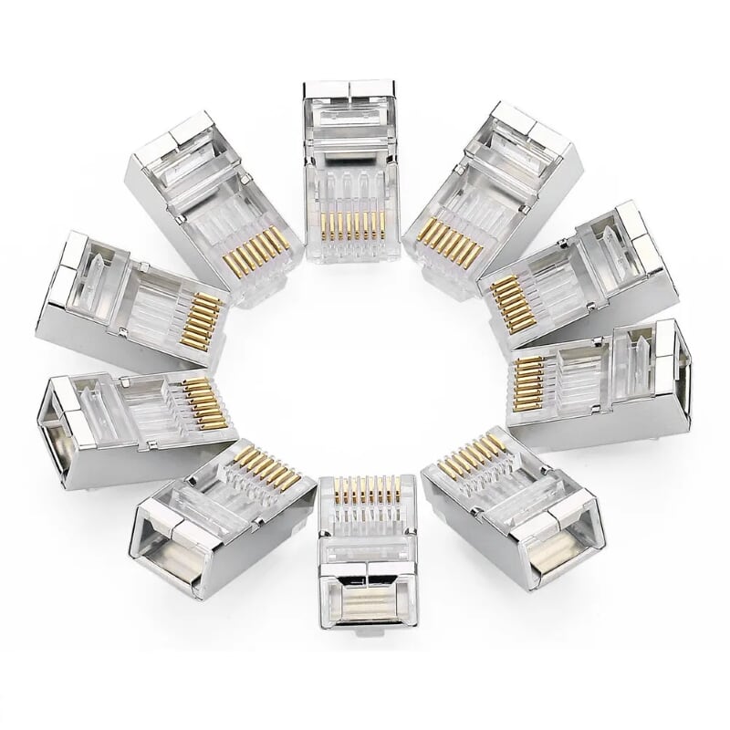 Đầu bấm mạng RJ45 chuẩn Cat6 + Cat6e bọc inox chống nhiễu Ugreen 111IN50248NW  hàng chính hãng