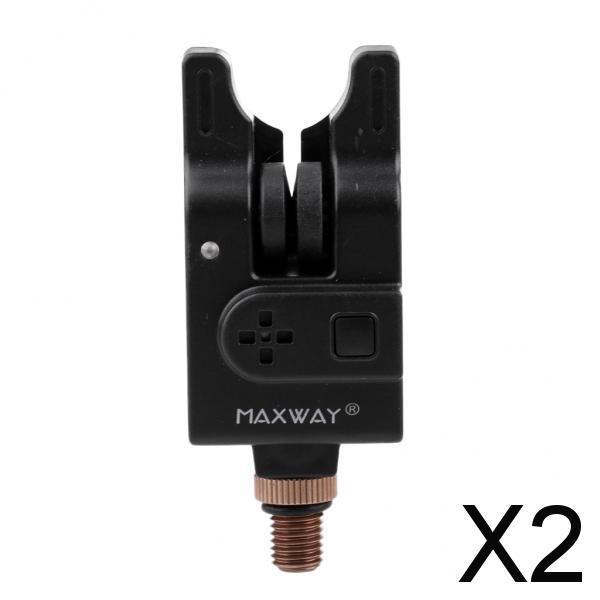 2xWaterproof Fishing Bite Alarm Rod Holder Bite Lure Alarm Indicator Black