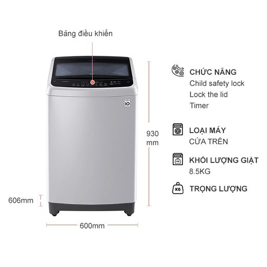 Máy giặt LG Inverter 8.5 kg T2185VS2M - Chỉ giao tại HN