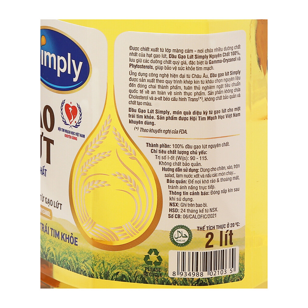 Dầu Gạo Lứt Simply 2L