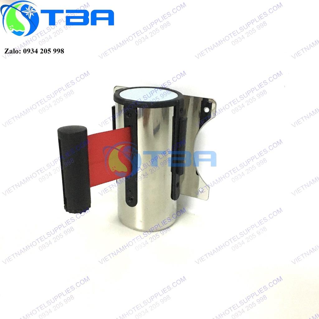 Đầu dây trụ chắn gắn tường inox dây căng 3m màu đỏ cao cấp