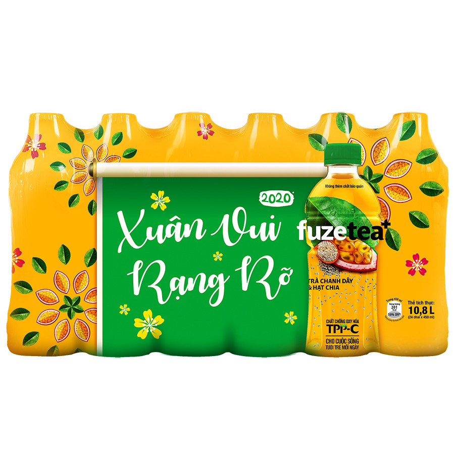 Lốc 24 Chai Trà Chanh Dây Và Hạt Chia Fuzetea+