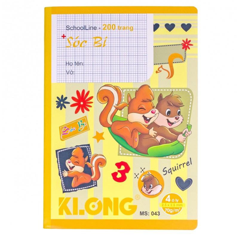 Vở 4 ô ly 1st School KLONG B5 200 trang 70/92; MS: 043