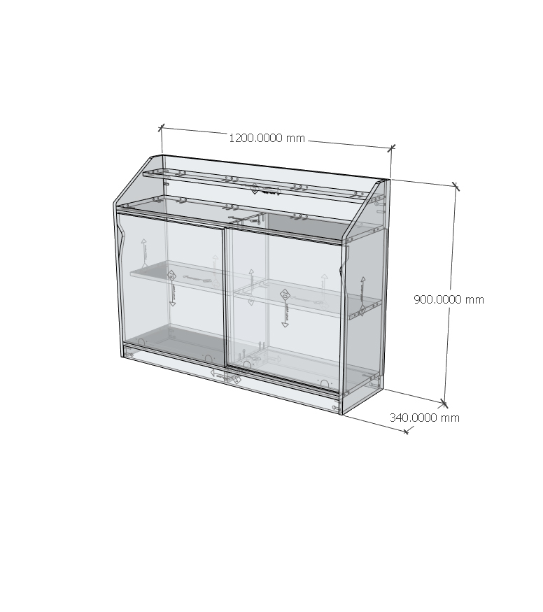 WINNI, Tủ lưu trữ 2 cánh lùa , 120cm x 34cm x 90cm , TCL_037