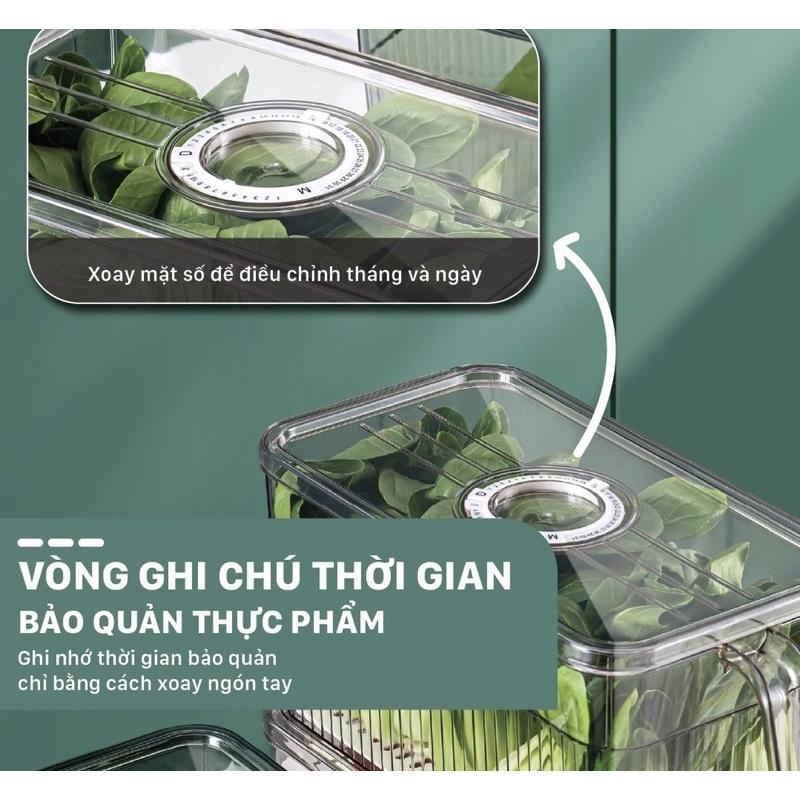 Hộp Đựng Thực Phẩm Tủ Lạnh Dung Tích 5L Đựng Đồ Ăn Có Nắp Tách Nước Có Tay Cầm Tiện Lợi.