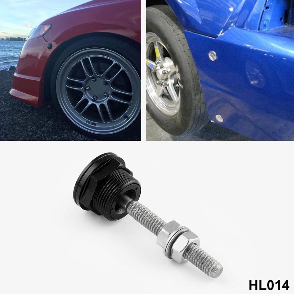 2Pcs 22mm Quick Release Latch Fastener Hood Push Button Billet Pins Lock+Screw