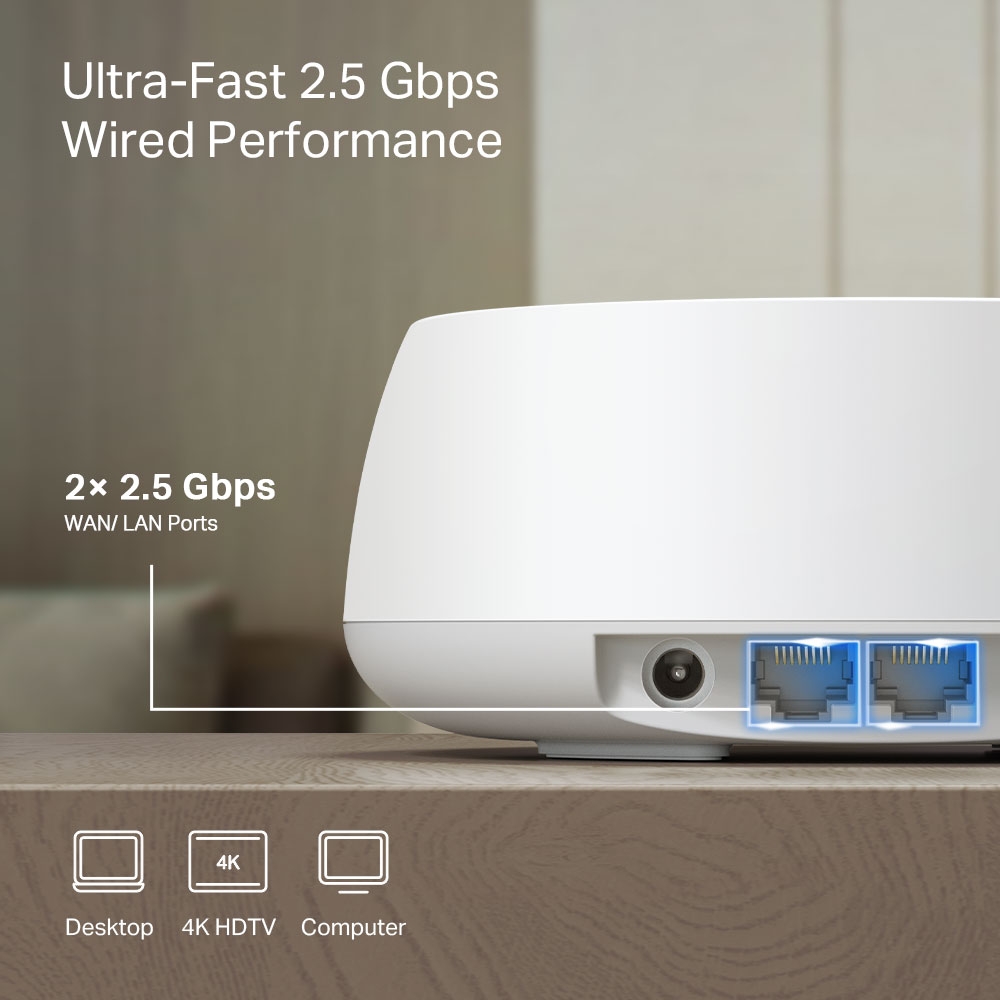 Bộ phát WIFI Mesh TP-Link Deco BE25 | WIFI 7 BE5000 2 băng tần 2.4 &amp; 5Ghz | Dễ cài đặt | Phủ sóng rộng | Bảo hành 2 năm | Hàng Chính Hãng