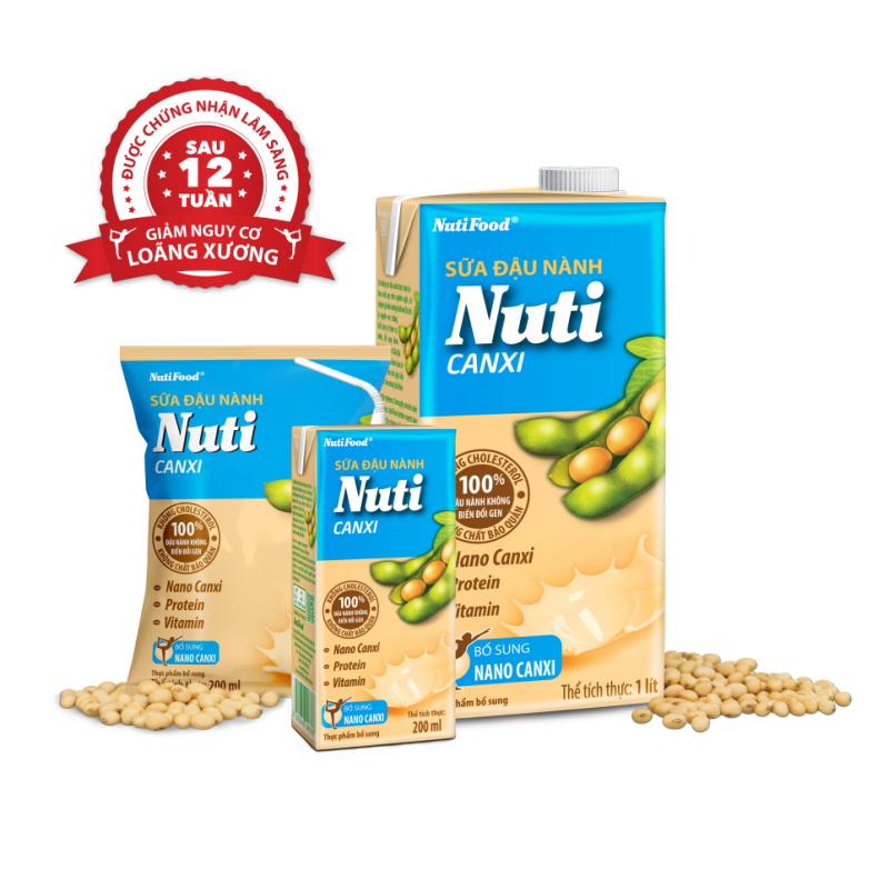 Sữa đậu nành Nuti Canxi Hộp 1 Lít NSDNX03TIB NUTIFOOD