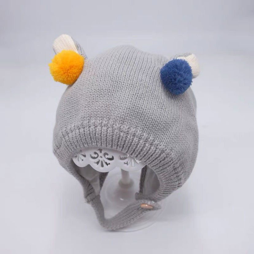 Mũ len mái vòm cho bé dưới 1 tuổi  mã Antler, nón len cho bé phong cách Hàn Quốc rất xinh và đáng yêu