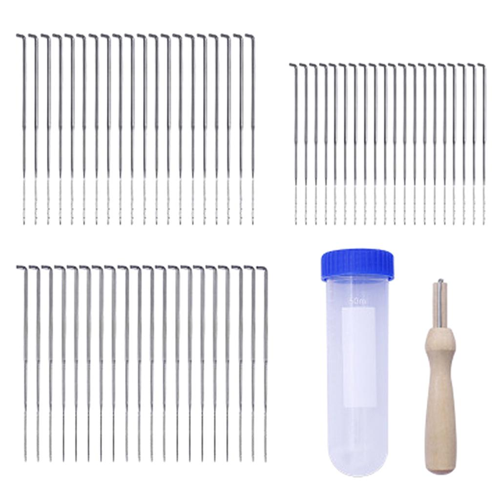 Pack of 60 Pcs Felting Needles Wool Felt Tool Kit with Clear Bottles and Wooden