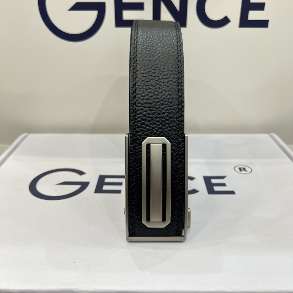 Thắt Lưng Nam Chính Hãng GENCE LG64 Chất Liệu Da Bò Cao Cấp Màu Đen