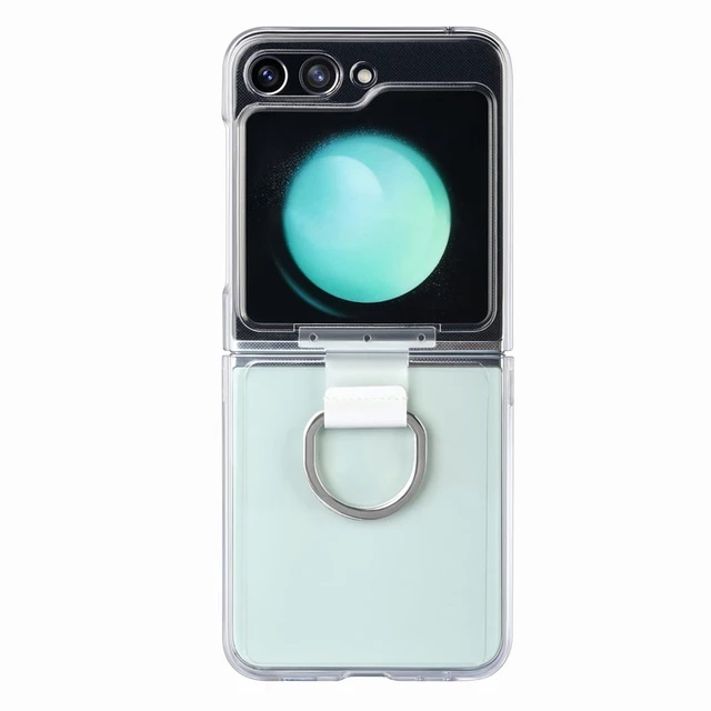 Ốp lưng chống sốc trong suốt kèm iring cho Samsung Galaxy Z Flip 5 hiệu Likgus Cover Ring - hàng nhập khẩu