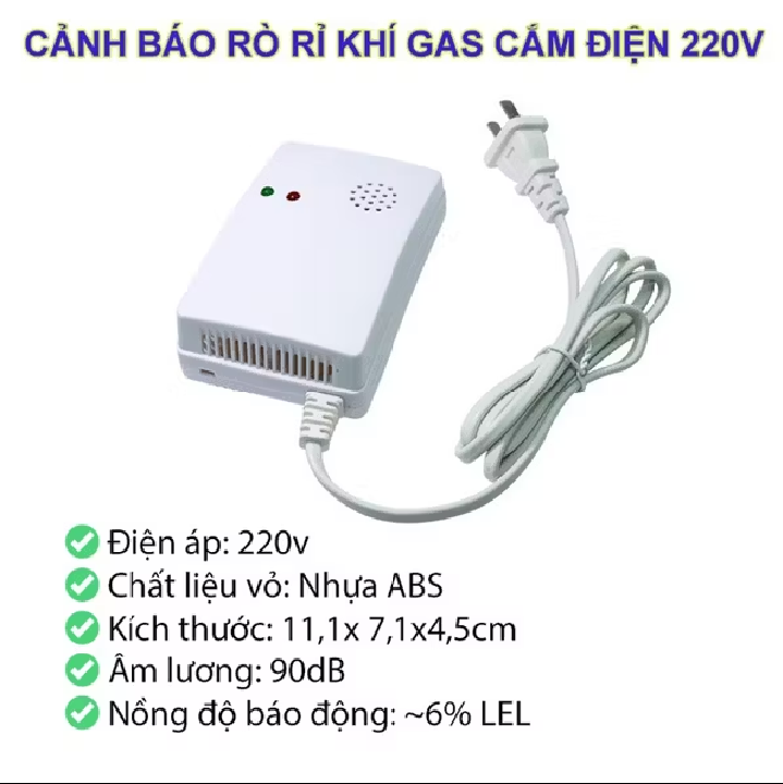 Thiết bị báo động rò rỉ gas nhỏ gọn âm thanh lớn