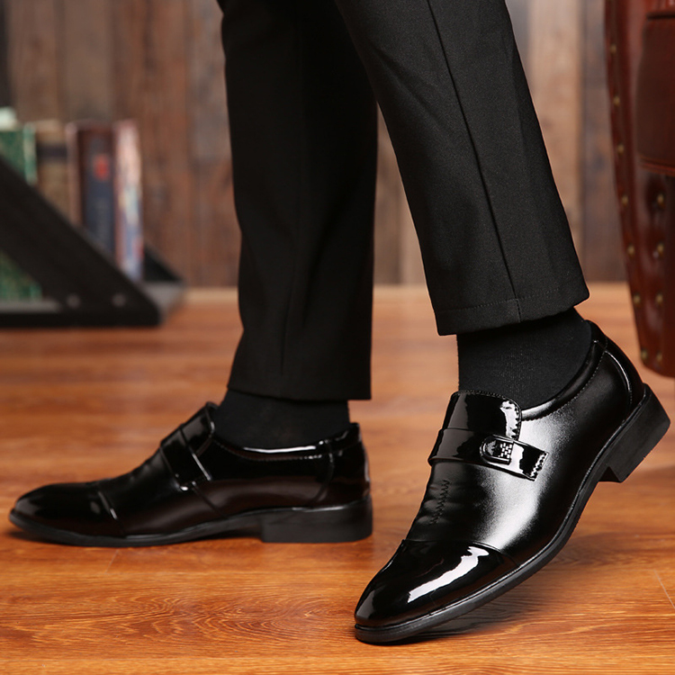 Men's formal business shoes point toe slip on dress shoes
