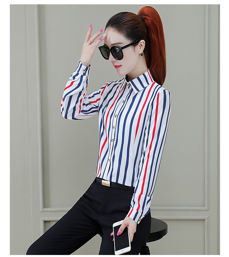 Áo sơ mi nữ công sở Haint Boutique thiết kế kẻ sọc tay dài SM43