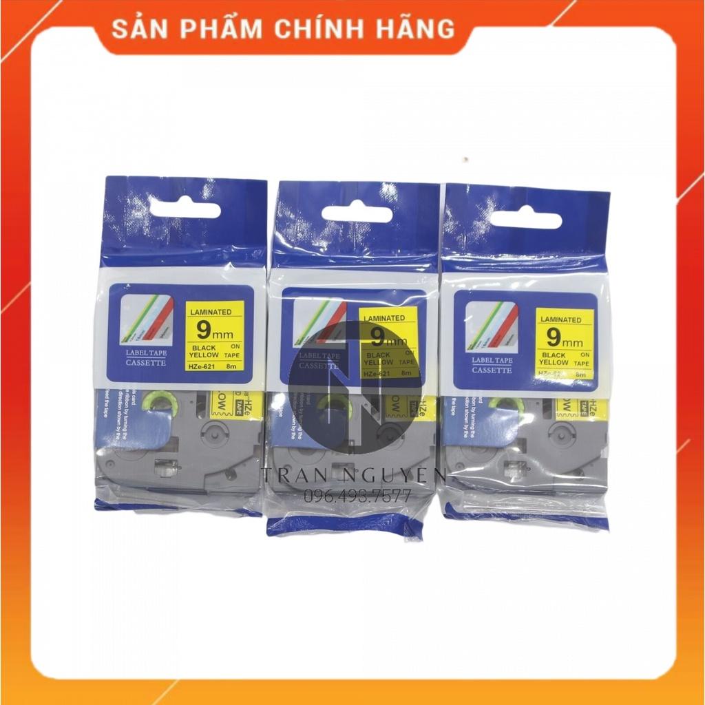 Nhãn In Brother HZe-621 - Đen nền vàng 9mm x 8m - Hàng nhập khẩu